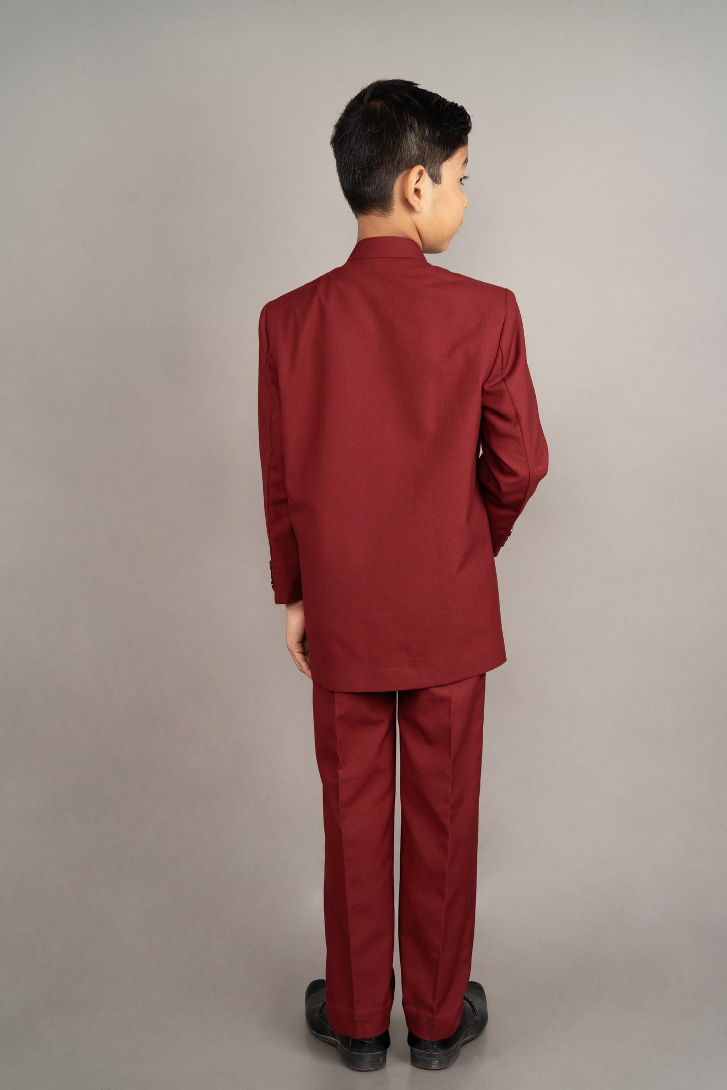 Marun Bandgala With Raindeer Hand Embroidered With Flap With Pant Set
