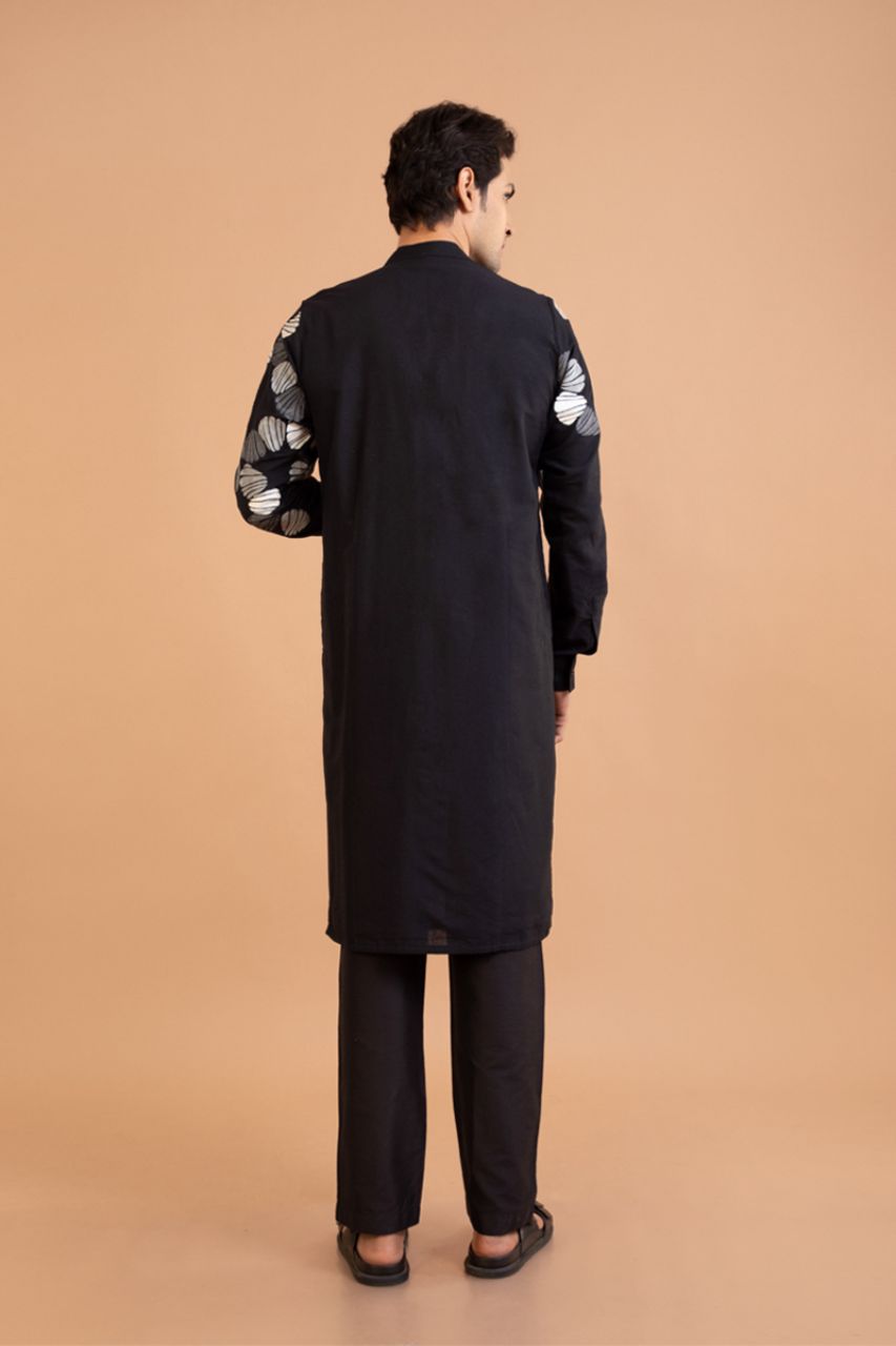 Black Quirky Embroidered Kurta Set