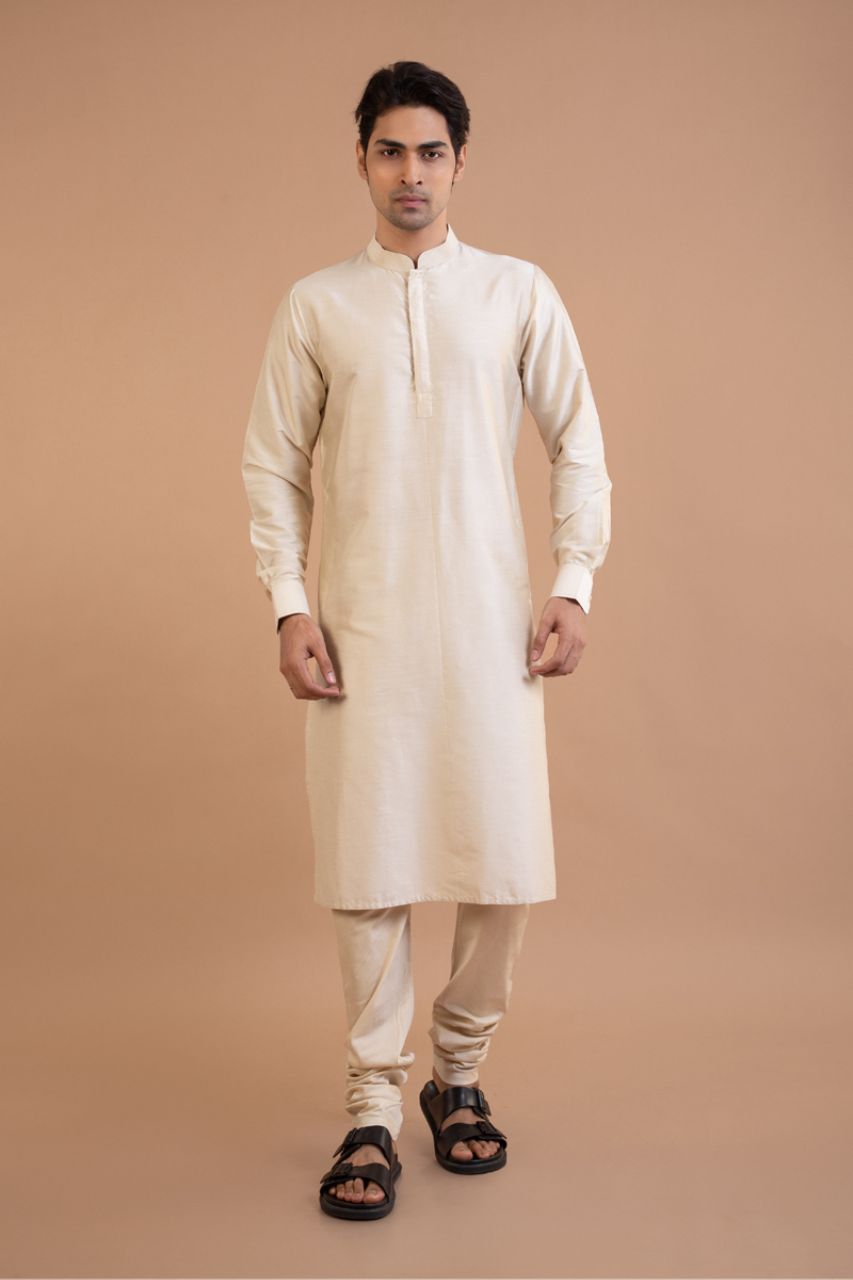 Beige Kurta Churidar Set