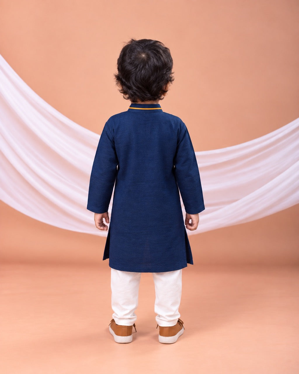 Cheetah Hand Embroidered Kurta Blue Set