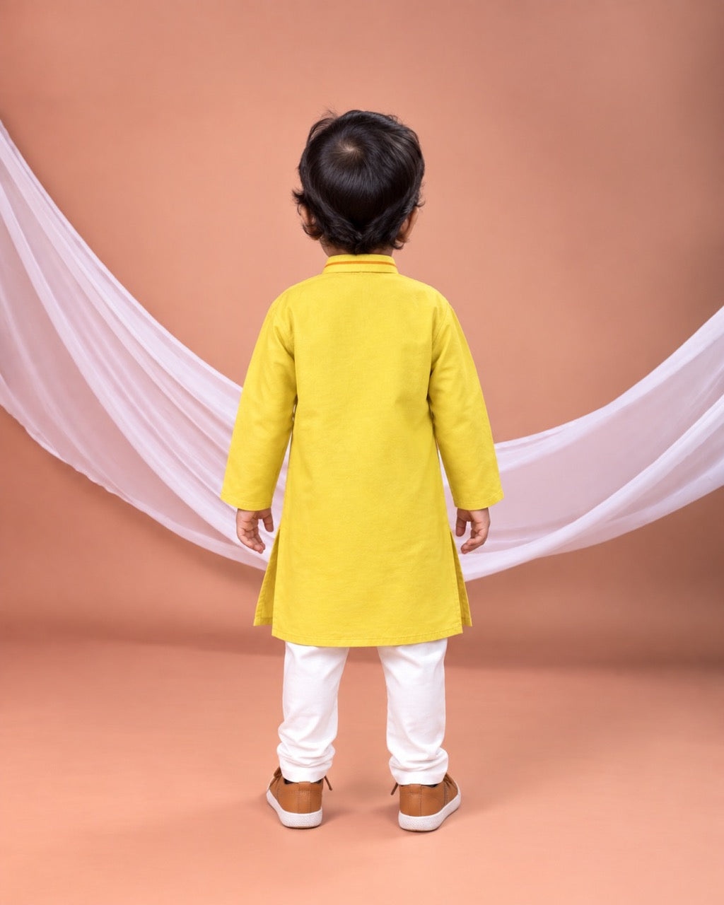 Cheetah Hand Embroidered Kurta Yellow Set