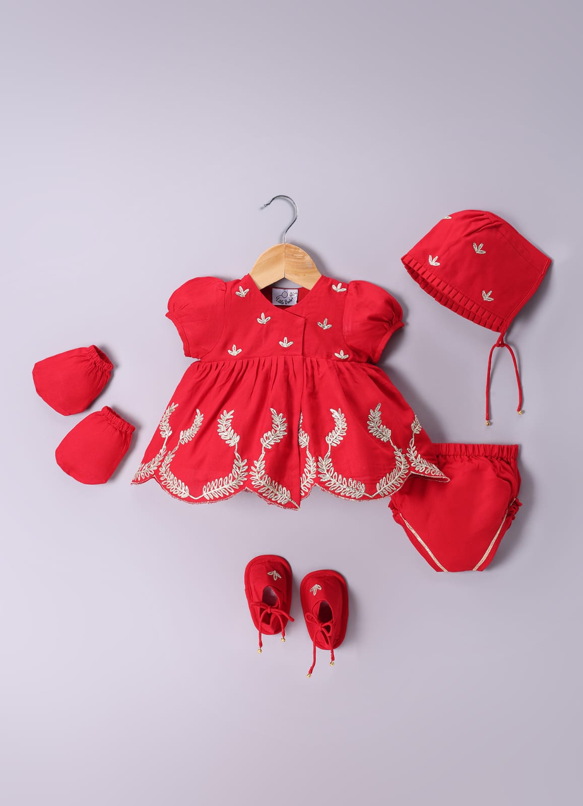 Jamana Girl Red With Heavy Gota Embroidery On Top With Pant Set