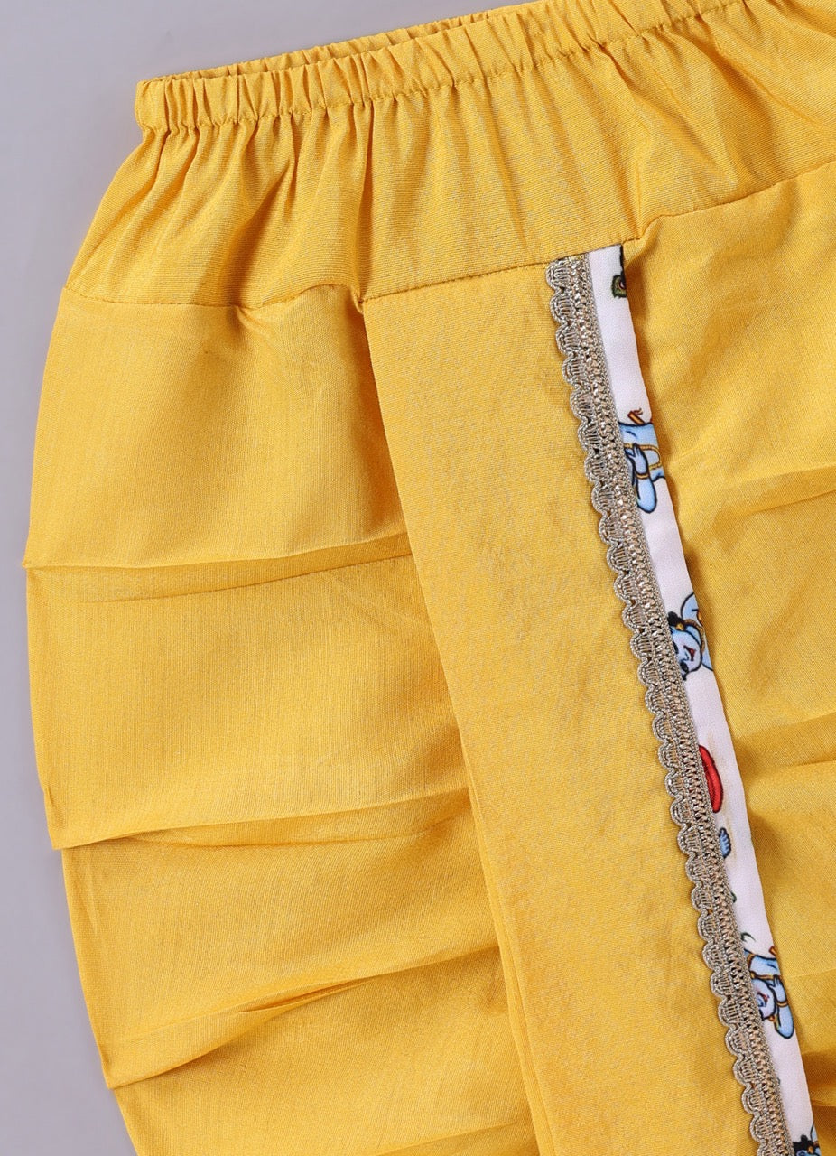 Krishna Printed Kurta With Dhoti Set