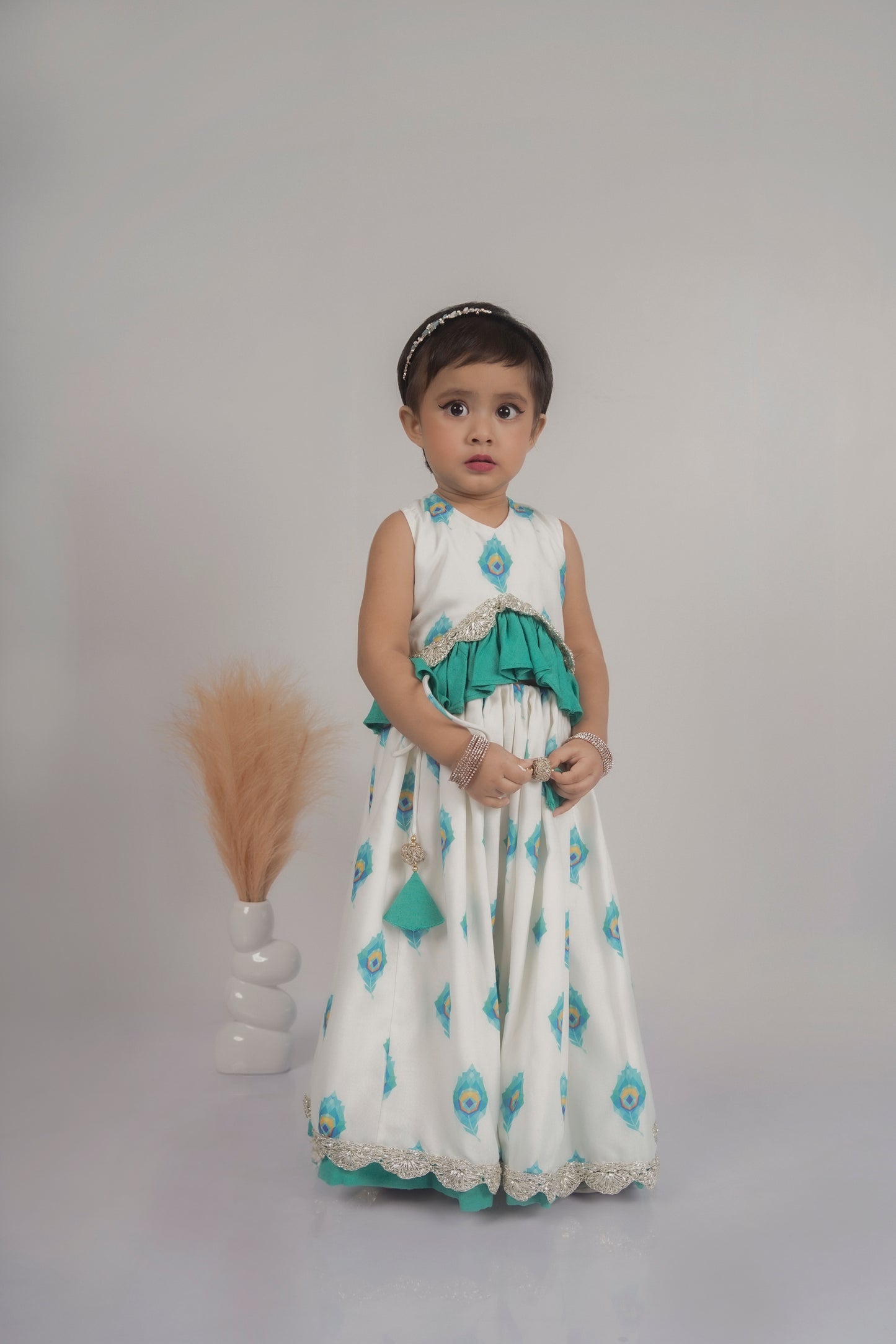 Mayur Mor Pankh Printed Stylish Blouse And Ghagara Set