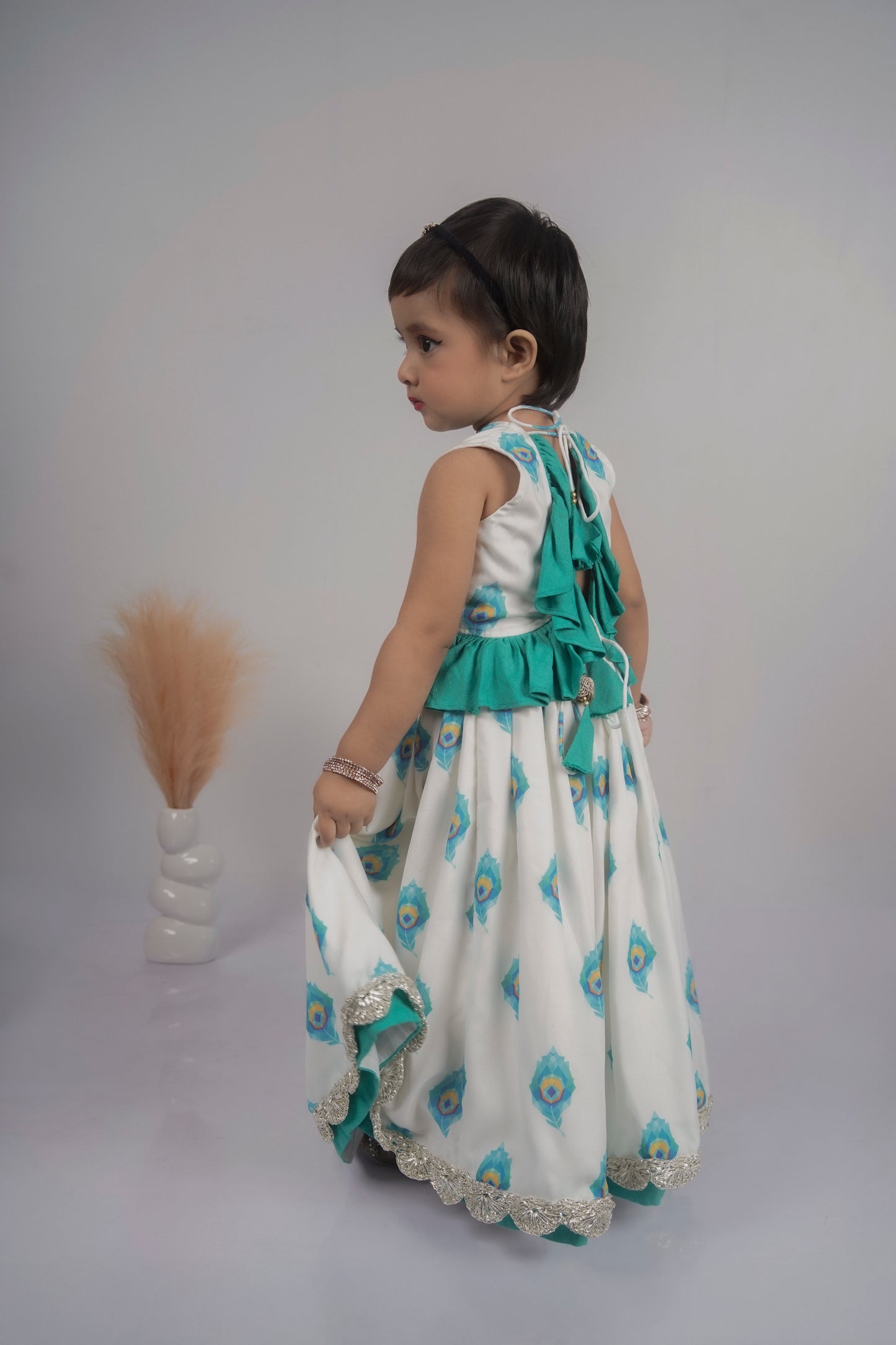 Mayur Mor Pankh Printed Stylish Blouse And Ghagara Set