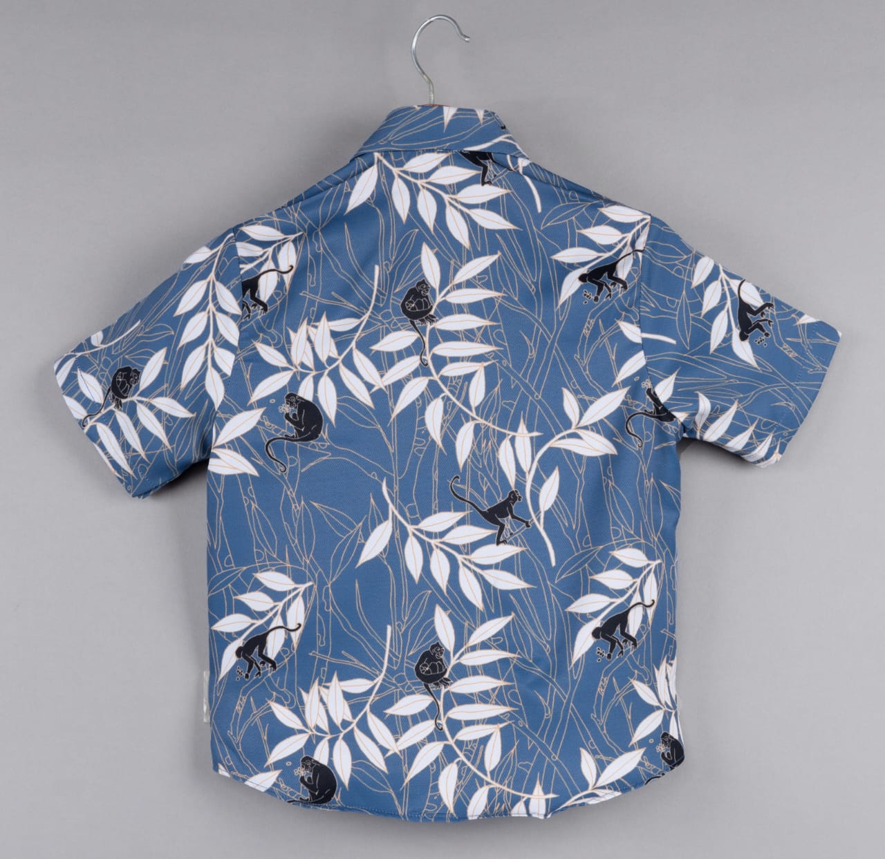 Blue Monkey Printed Half Shirt