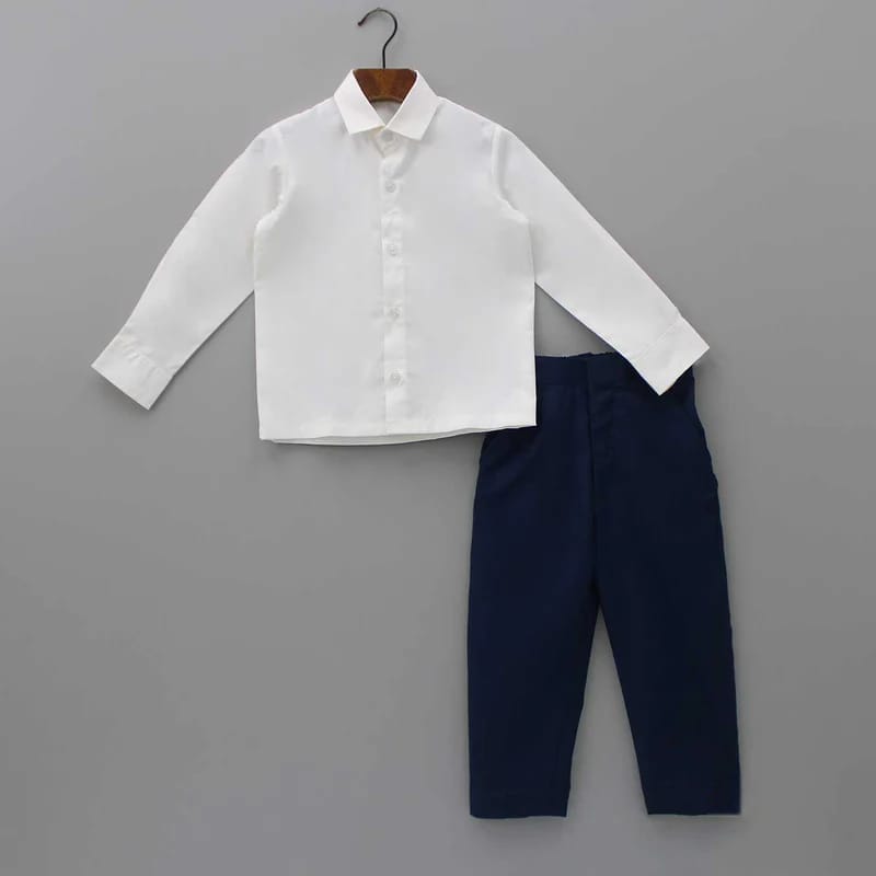 Prussian Blue Cheetah Hand Embroidery Bandhgala/Shirt/Pant Set