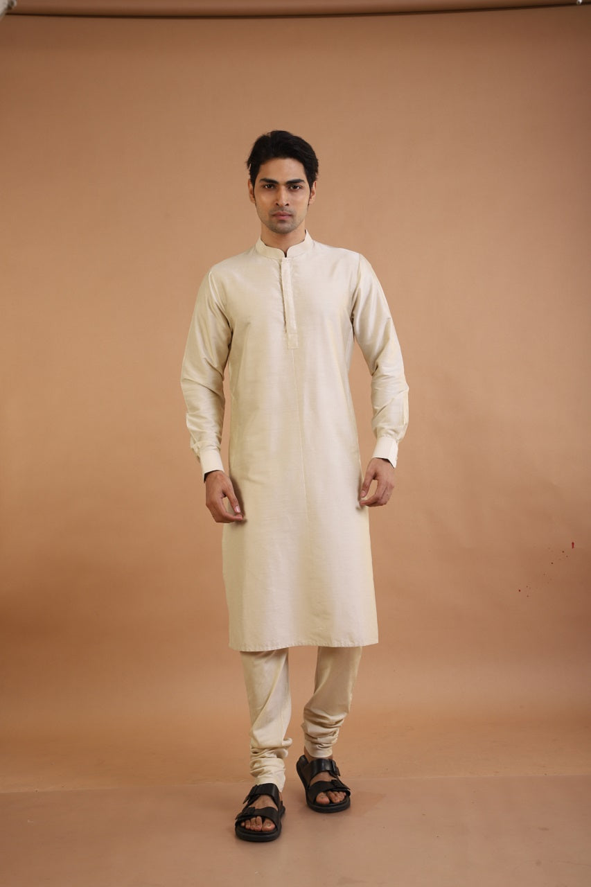 Beige Kurta Churidar Set