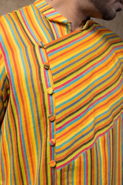 Multicolour Stripe Stylish Kurta Pajama Set