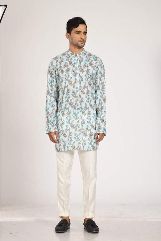 Green Printed Kurta With Pant