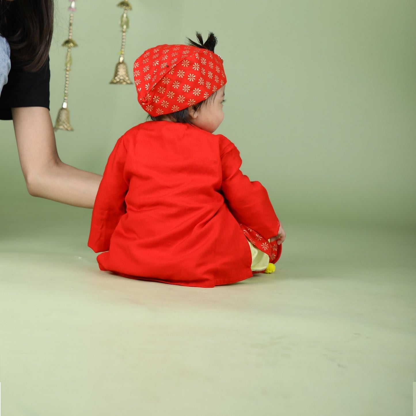 Jamana Boy Red Mustache Yellow Dhoti