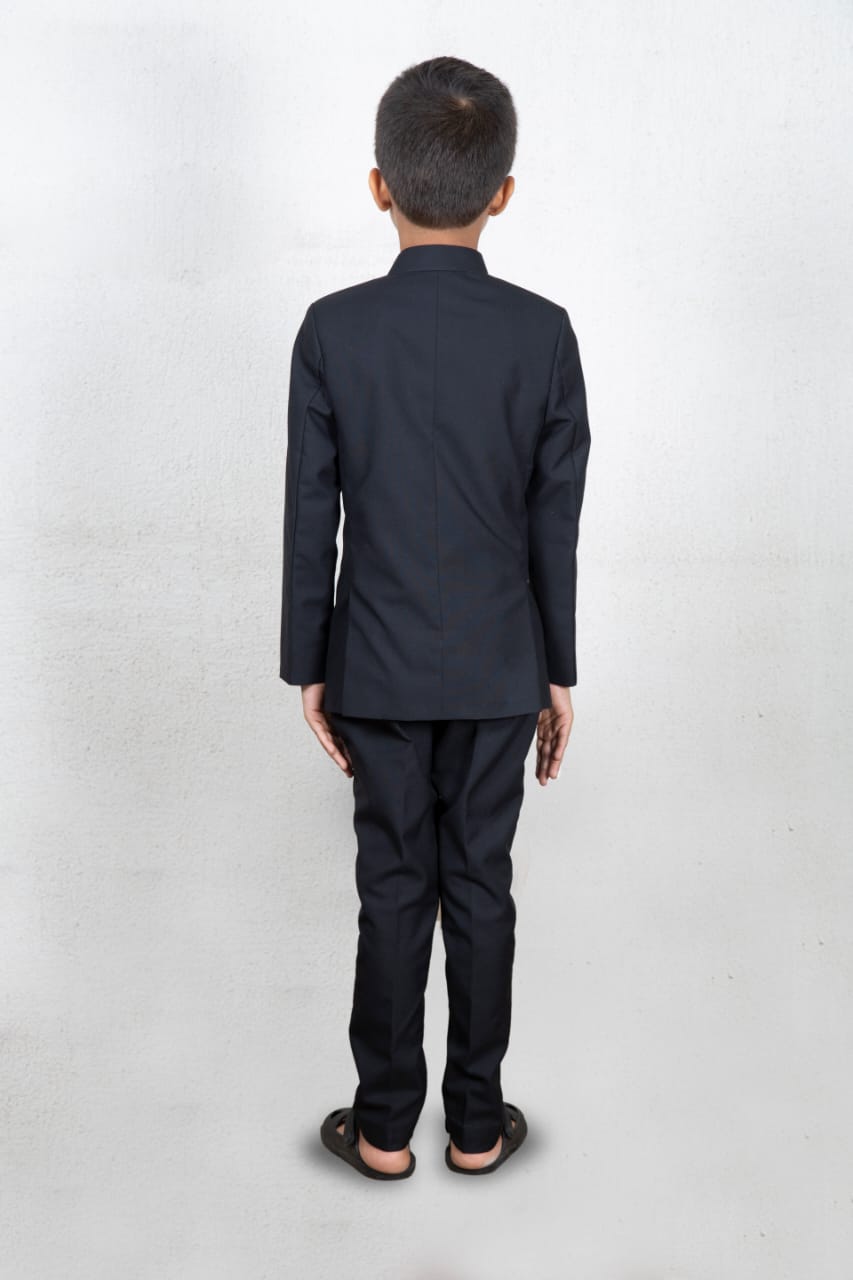 Black Prince Coat With Embroidered Boota