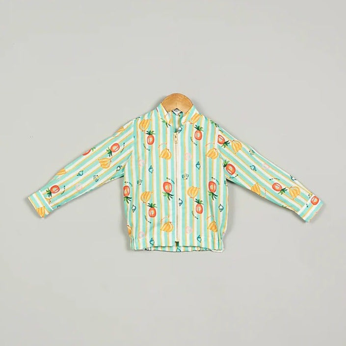 Fruit Print Bomber Jacket Unisex