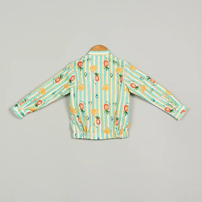 Fruit Print Bomber Jacket Unisex