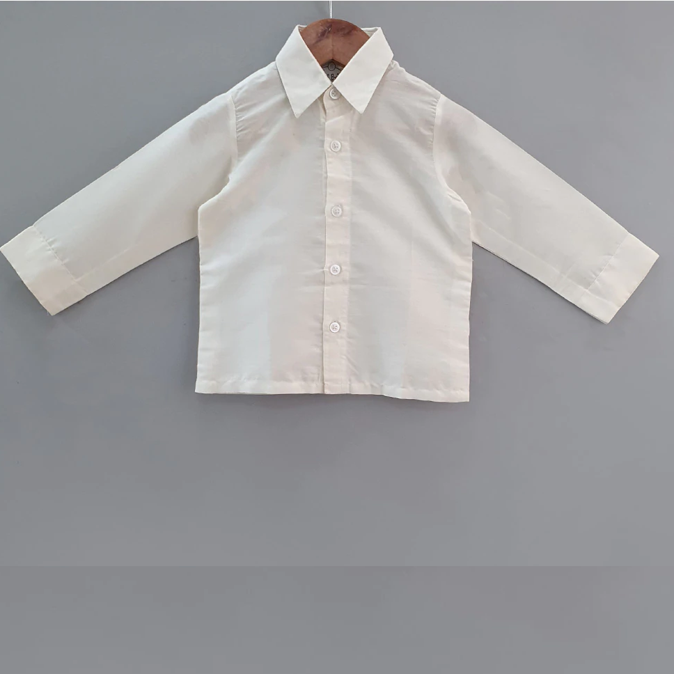 White Shirt/Red Pant/Red Half Jacket With Raindeer Embroidery/Bow Set