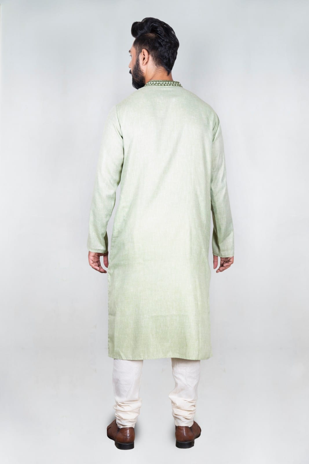 Light Green Hand Embroidered Kurta Set