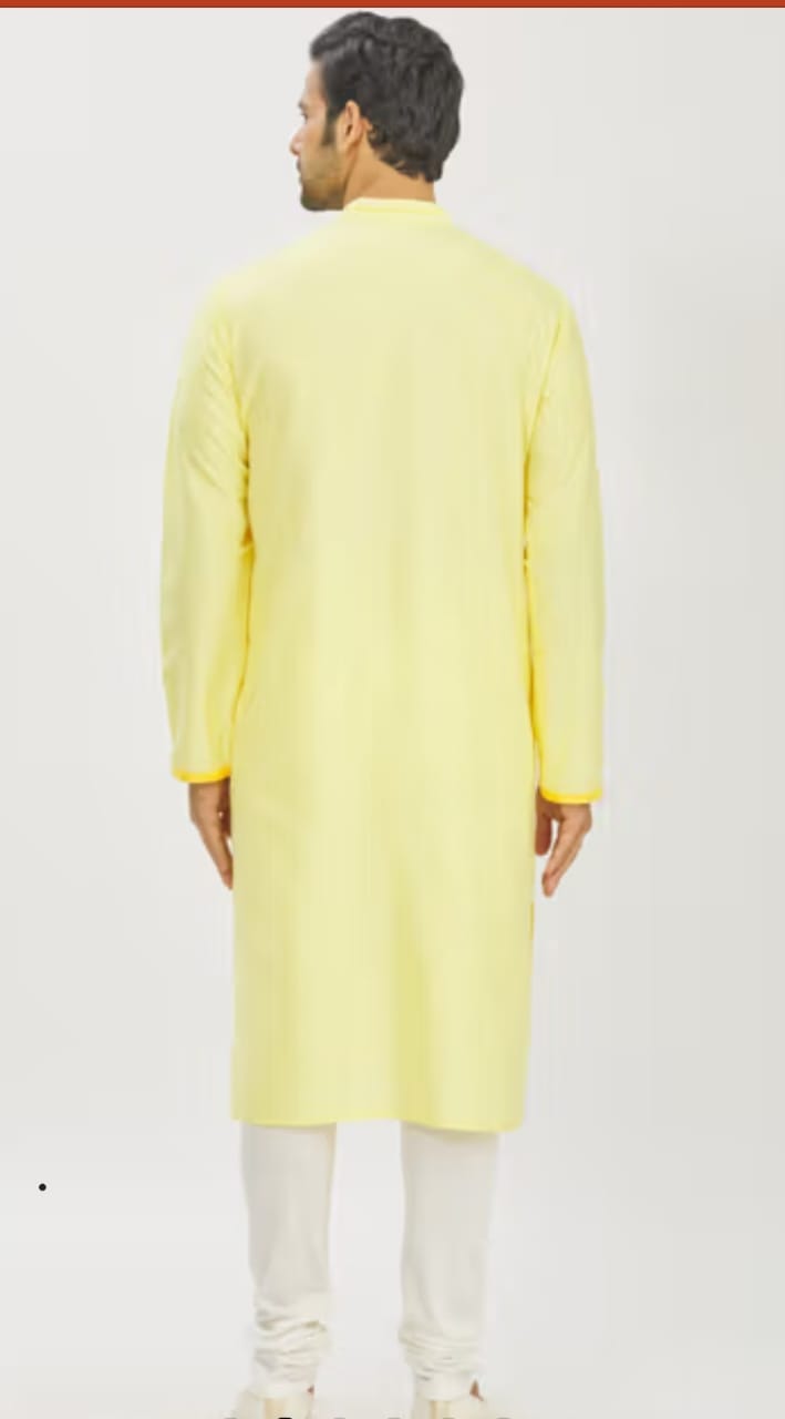 Yellow Yoke Embroidery Kurta Set