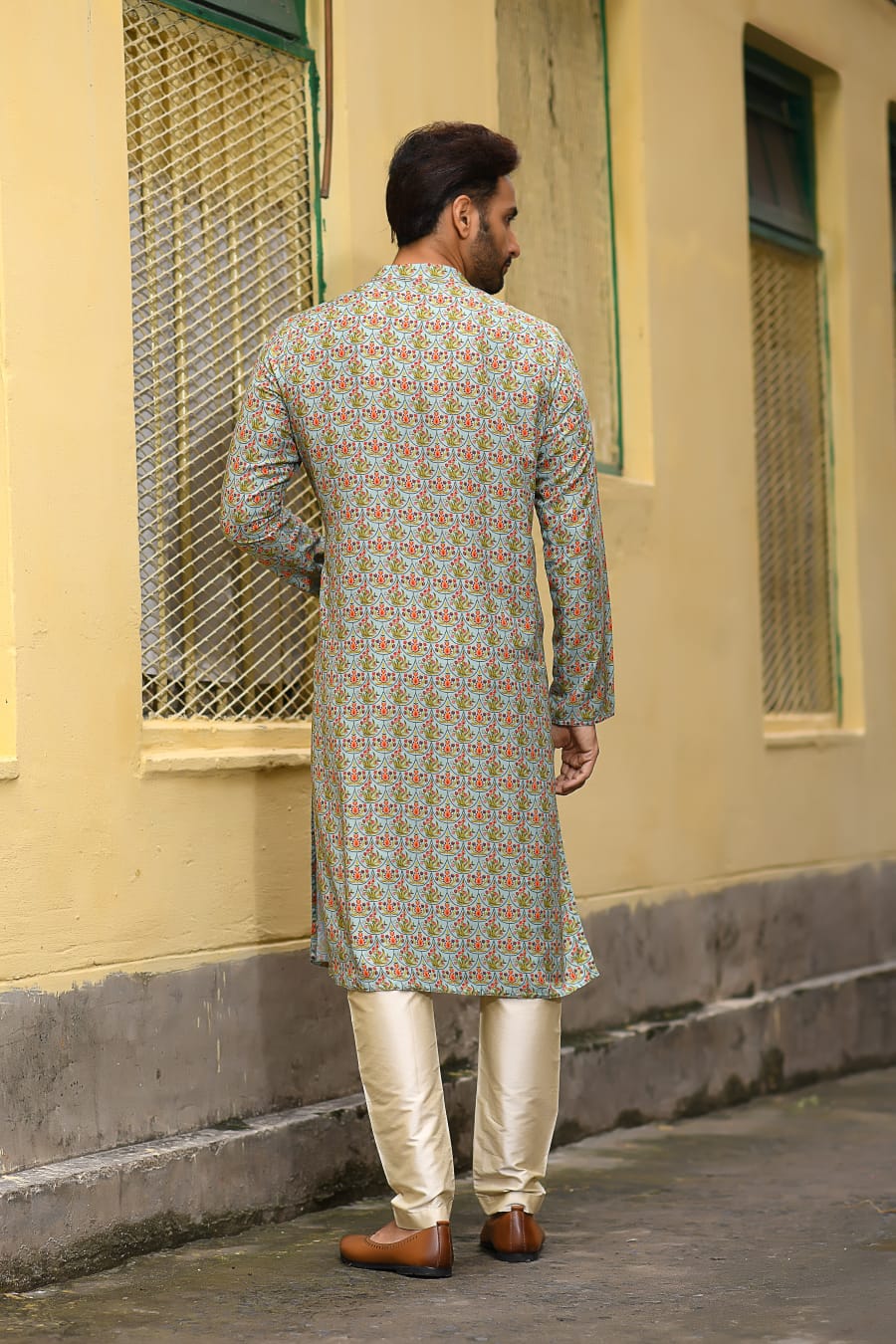 Green Printed Kurta With Pant Set