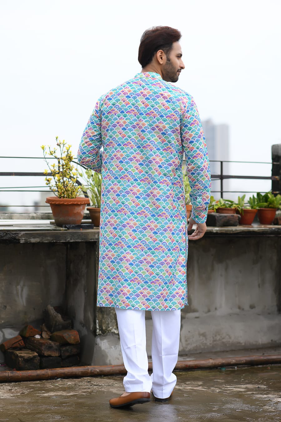 Colourful Printed Kurta With Pant Set