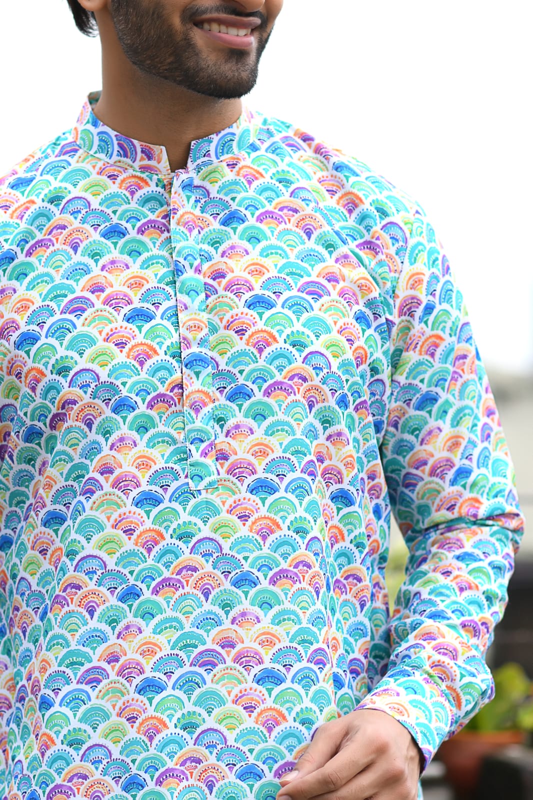 Colourful Printed Kurta With Pant Set