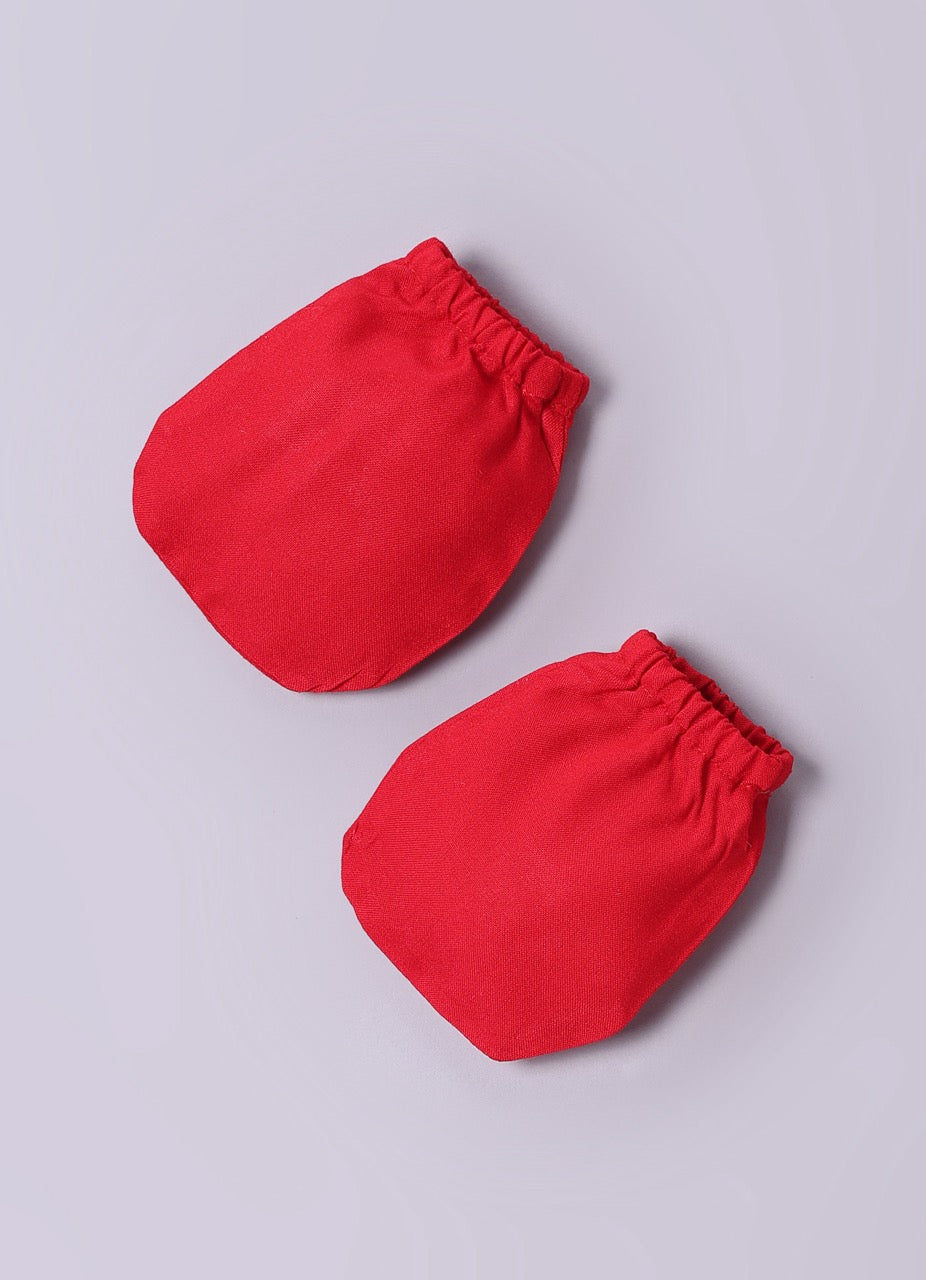 Jamana Boy Red With Flower Gota Hand Embroidery With Lehariya Dhoti Set