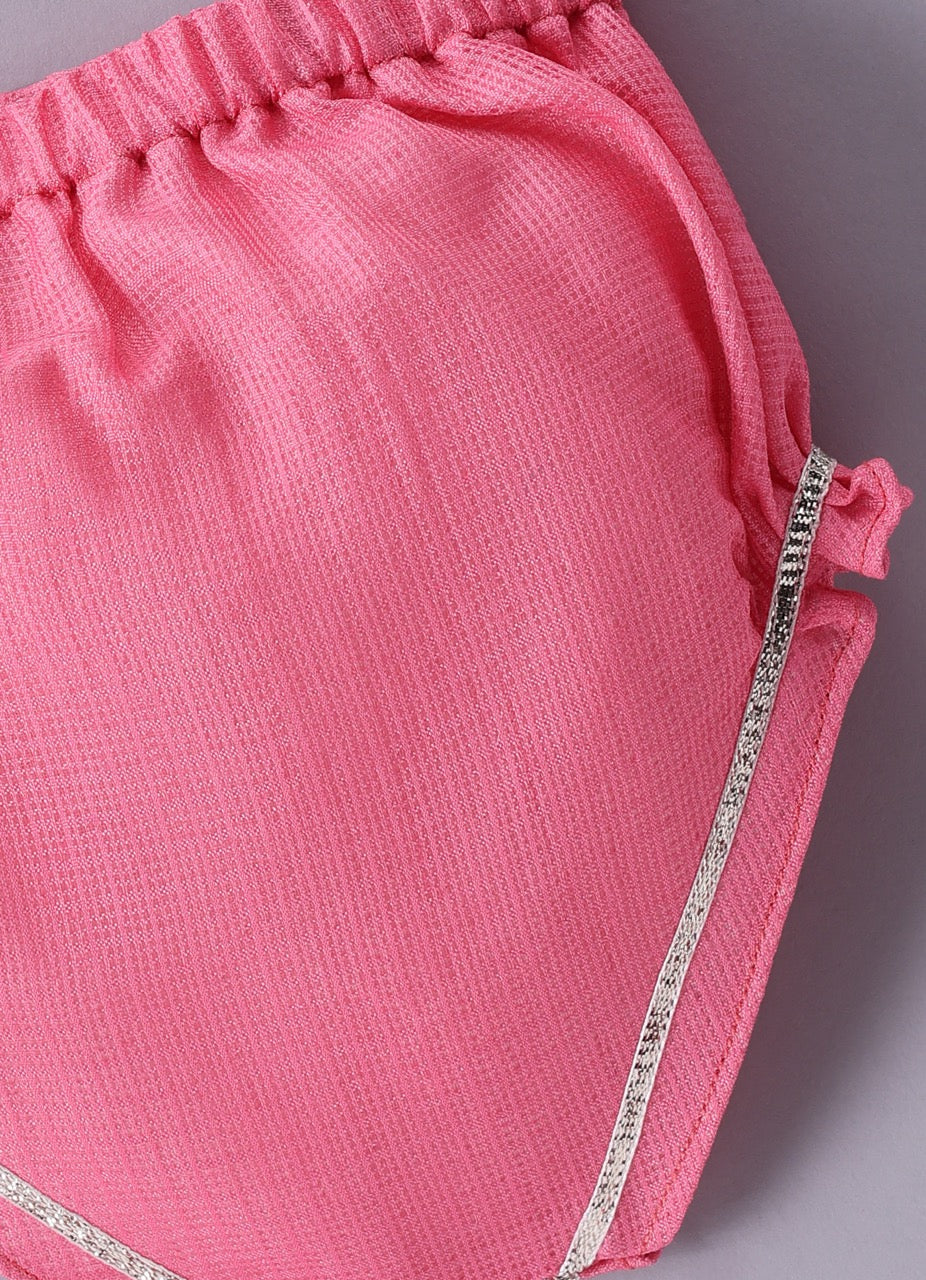 Jamana Girl Pink With Heavy Gota Hand Embroidery On Top With Pant Set