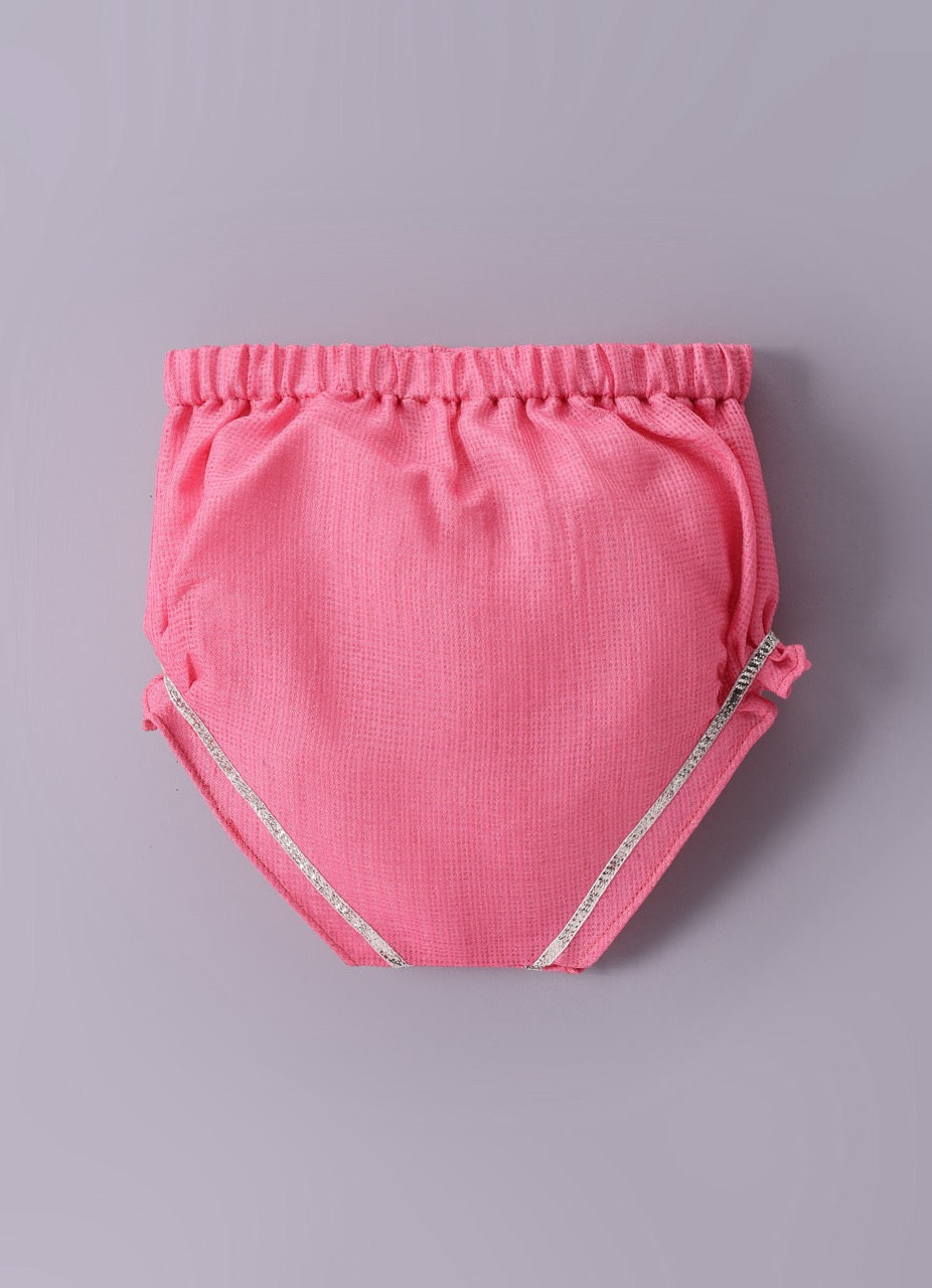 Jamana Girl Pink With Heavy Gota Hand Embroidery On Top With Pant Set