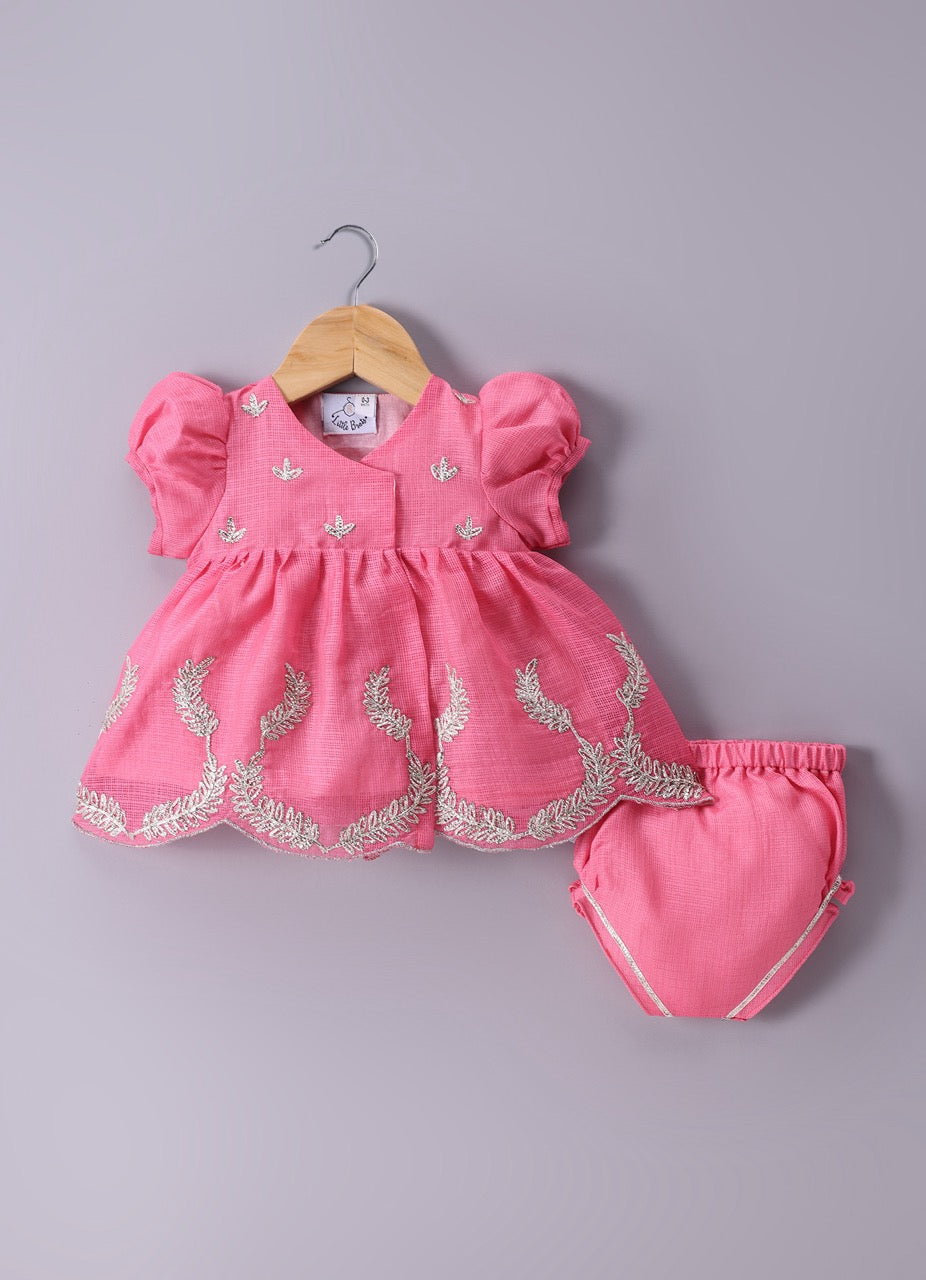Jamana Girl Pink With Heavy Gota Hand Embroidery On Top With Pant Set