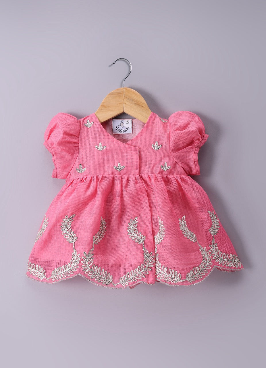 Jamana Girl Pink With Heavy Gota Hand Embroidery On Top With Pant Set