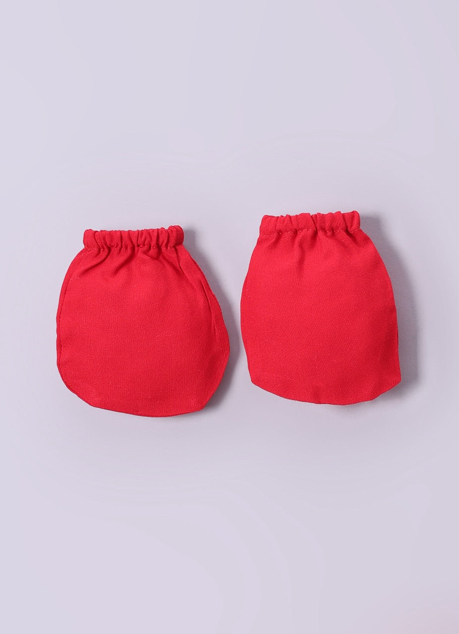 Jamana Girl Red With Flower Gota Hand Embroidery With Pant Set