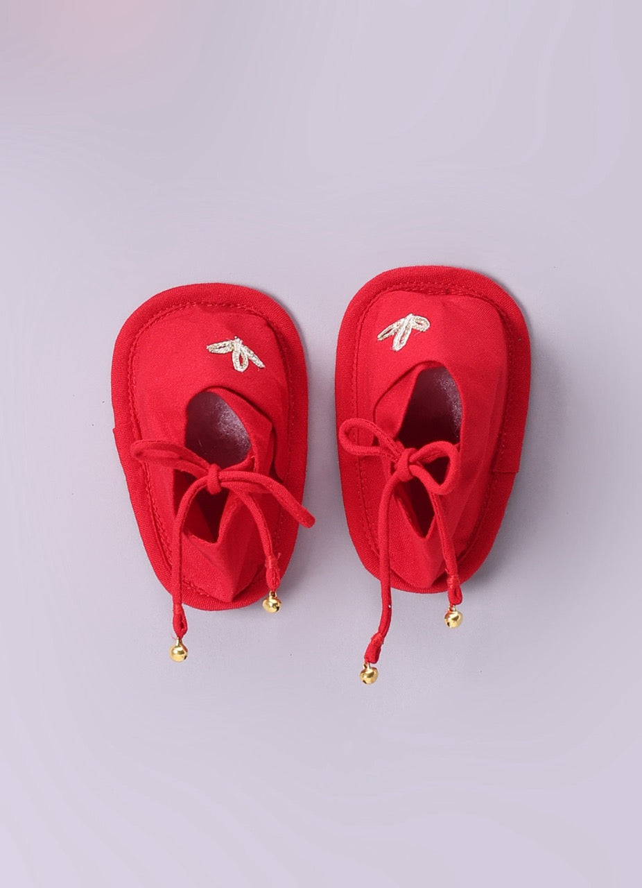 Jamana Girl Red With Heavy Gota Hand Embroidery On Top With Pant Set