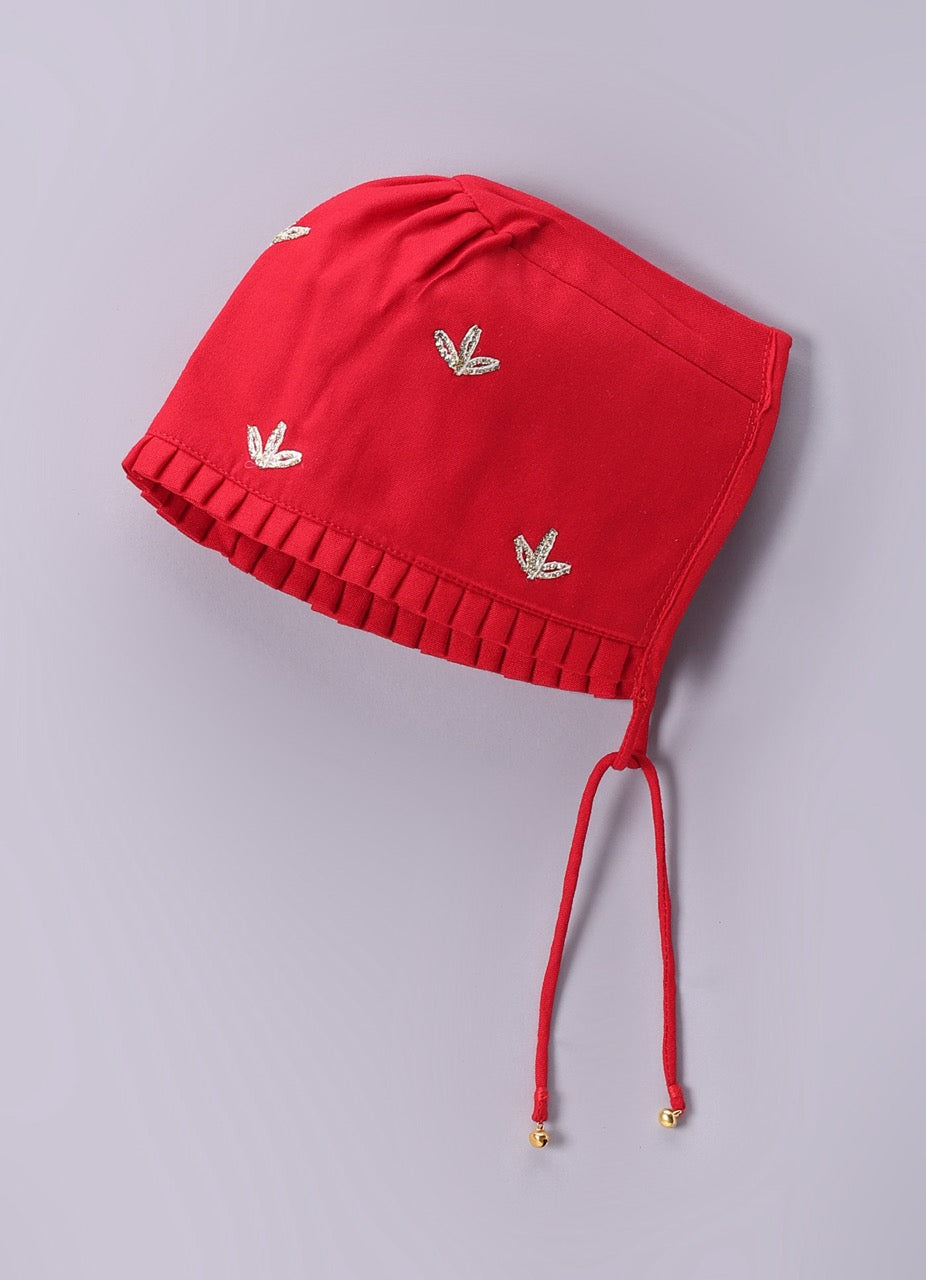 Jamana Girl Red With Heavy Gota Hand Embroidery On Top With Pant Set