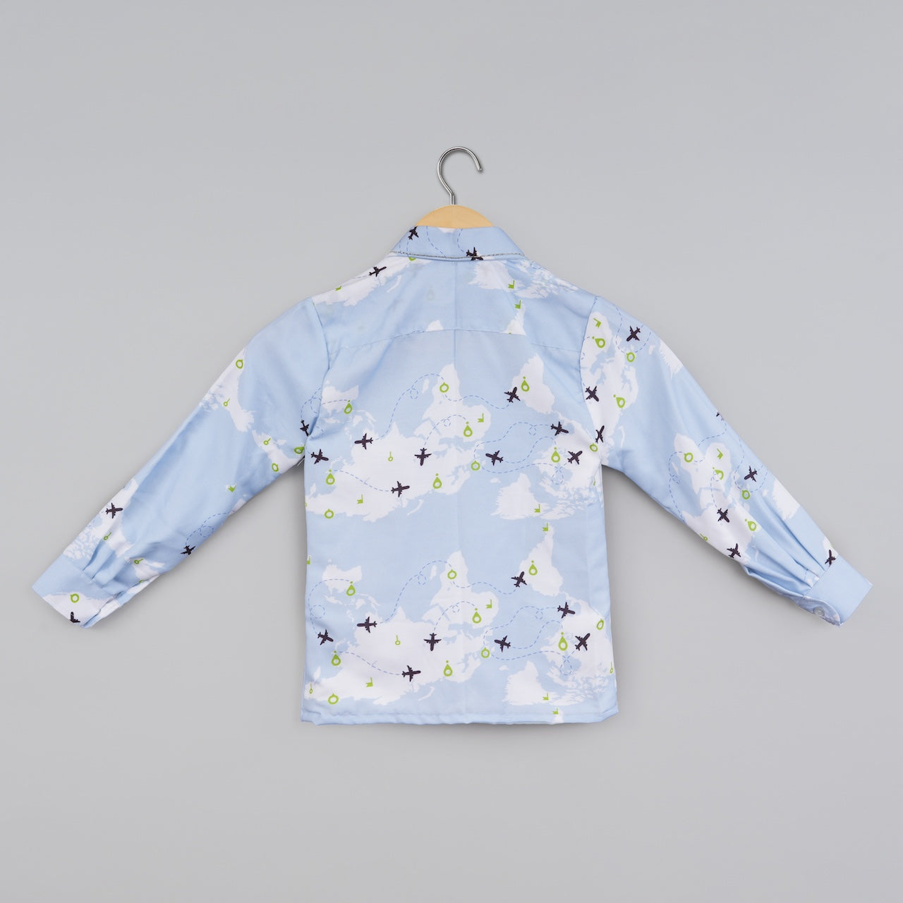 Aeroplane Printed With Hand Embroidery Shacket Unisex