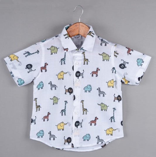 Animal Printed Half Shirt