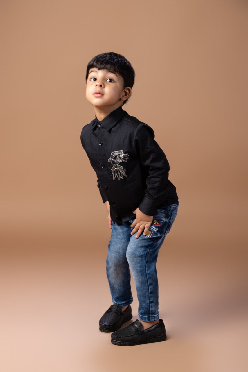 Bird Hand Embroidery Full Shirt