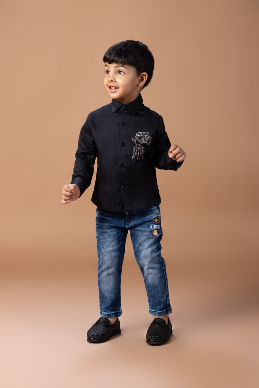 Bird Hand Embroidery Full Shirt