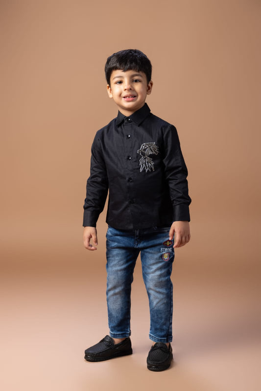 Bird Hand Embroidery Full Shirt