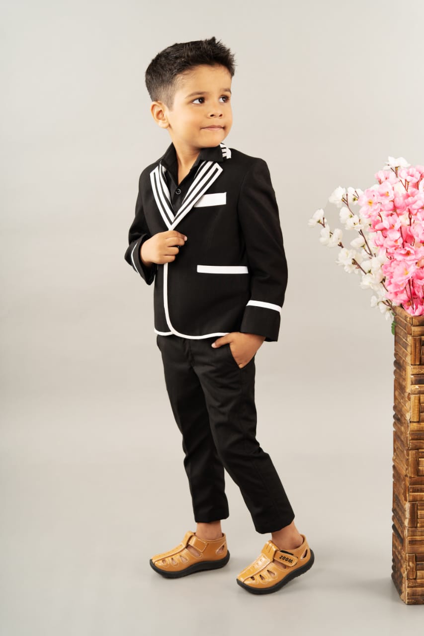 Black Tuxedo With Stylish Stripe With Pant