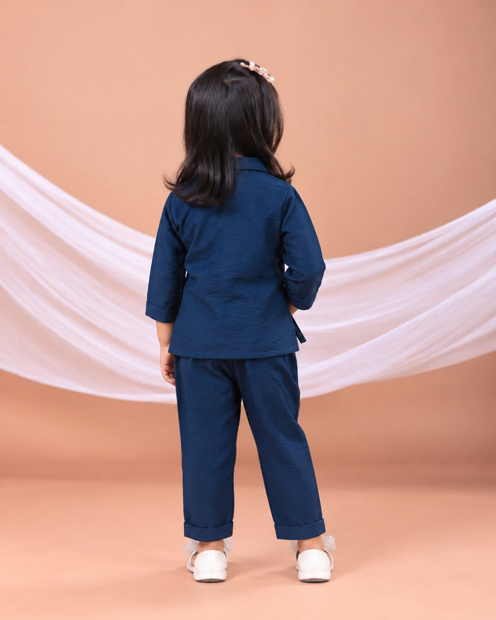 Cheetah Hand Embroidered Cord Blue Set