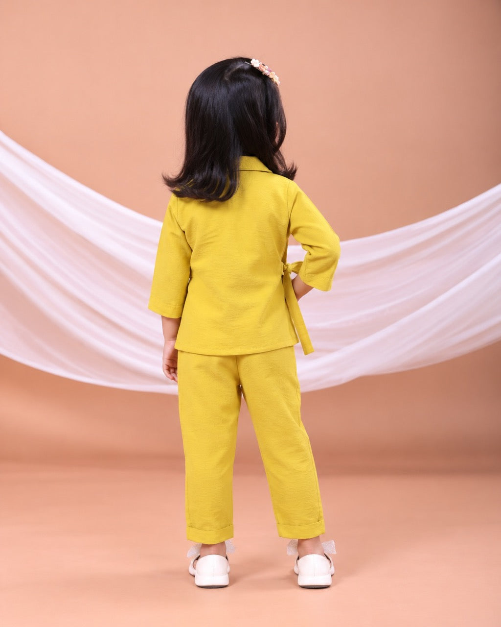 Cheetah Hand Embroidered Cord Yellow Set