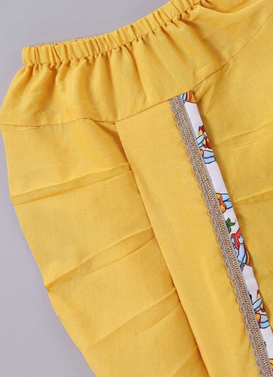 Krishna Printed With Kurta With Dhoti Set