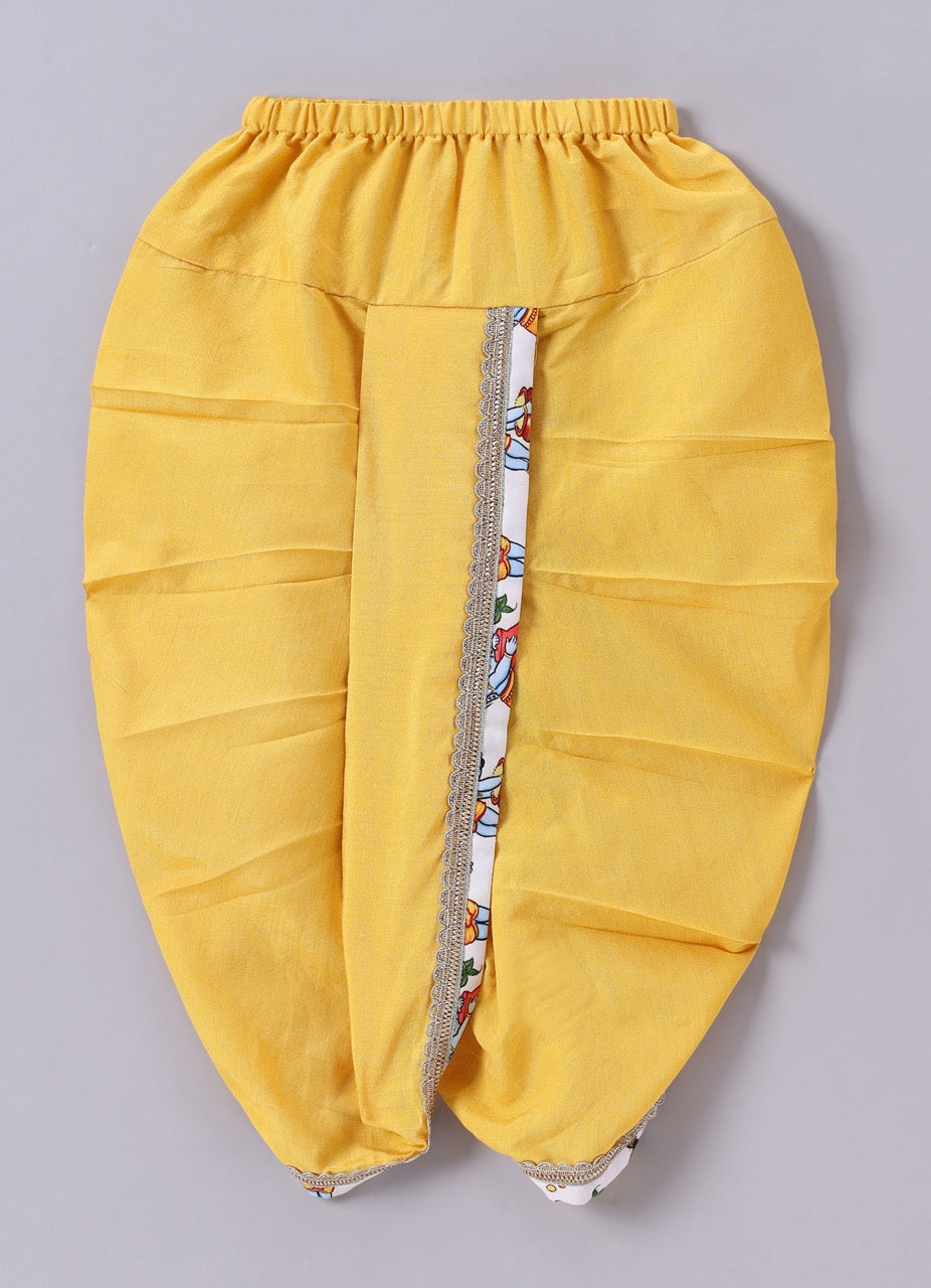 Krishna Printed With Kurta With Dhoti Set