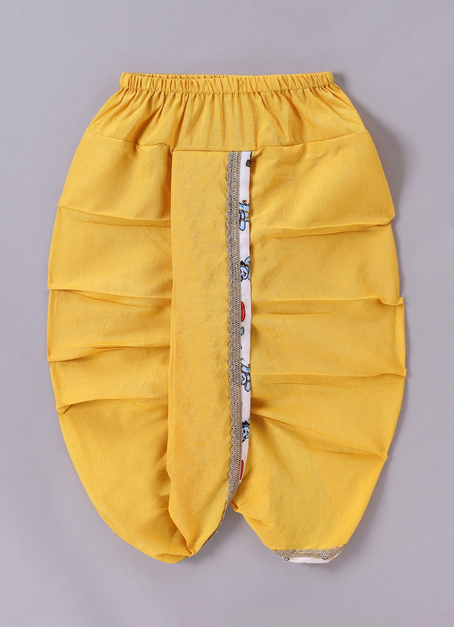 Krishna Printed Kurta With Dhoti Set