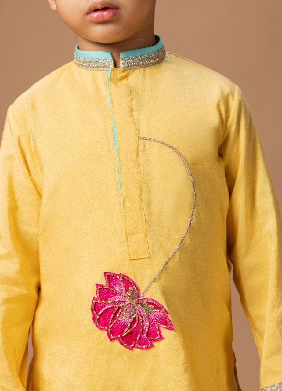 Lotus Heavy Embroidery Kurta With Pajama Set