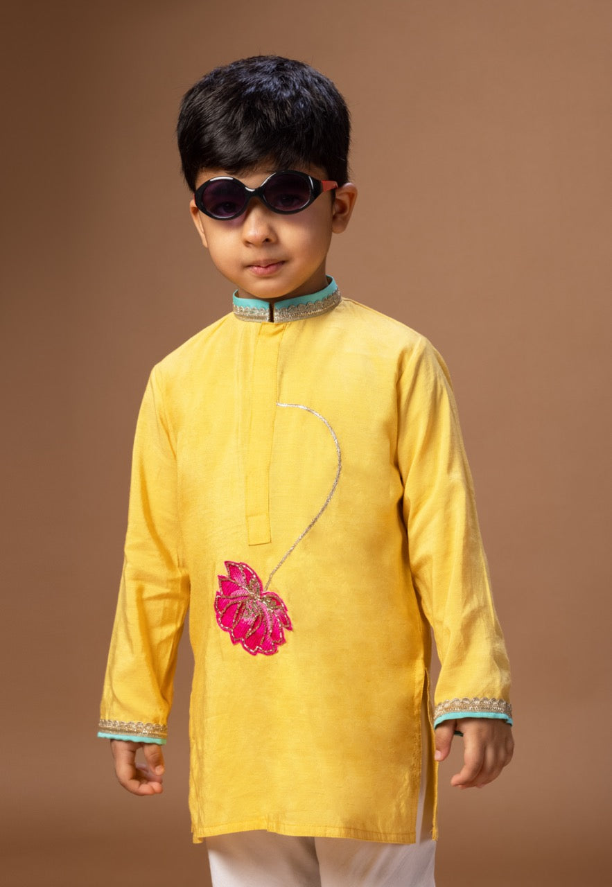 Lotus Heavy Embroidery Kurta With Pajama Set