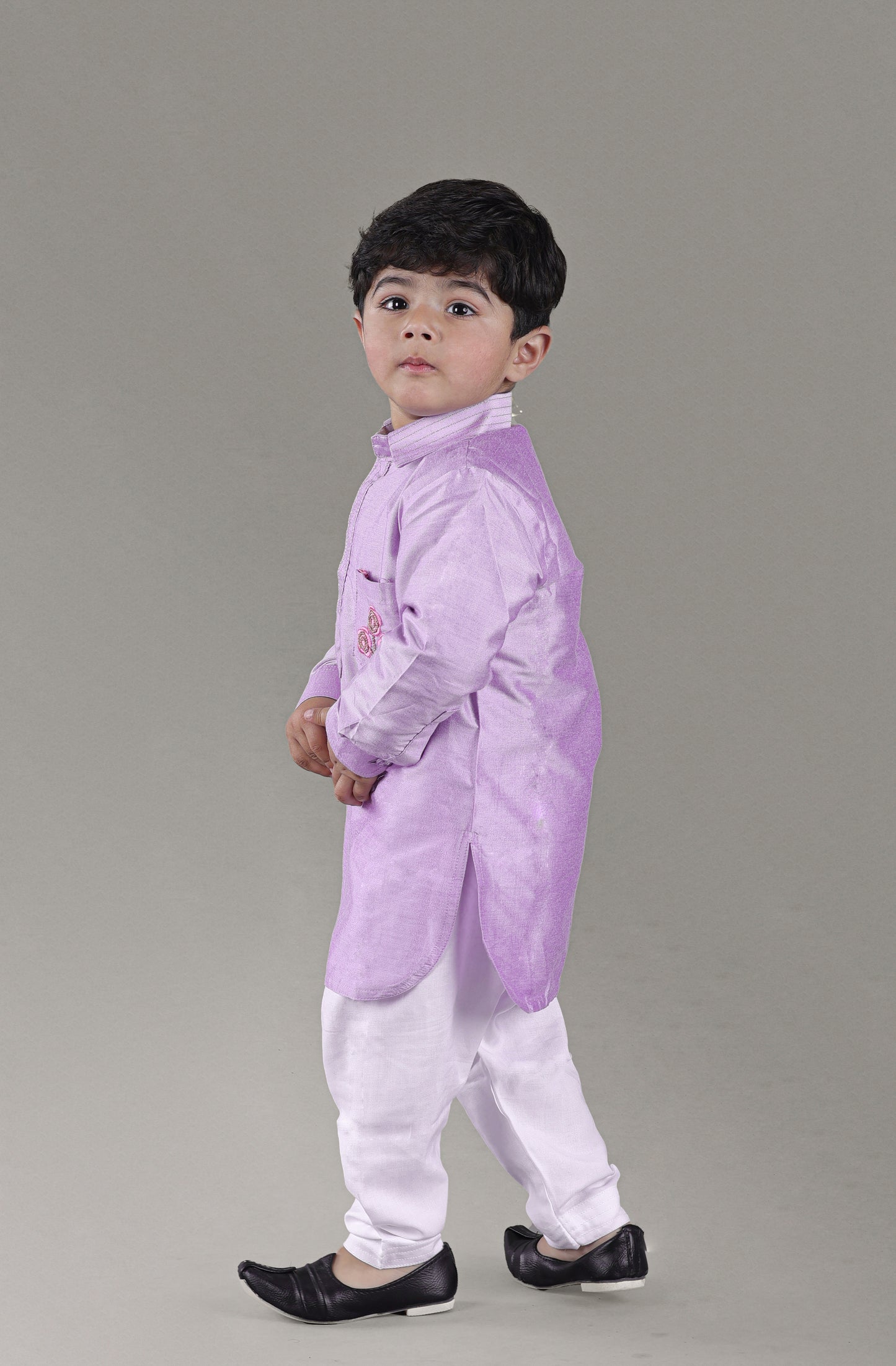 Lavender Pathani Kurta With Salwar Set