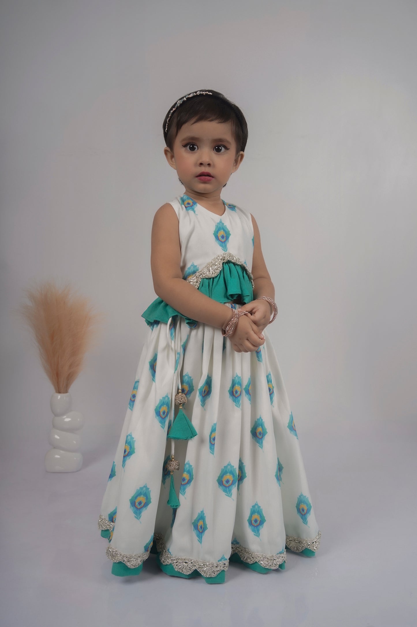 Mayur Mor Pankh Printed Stylish Blouse And Ghagara Set
