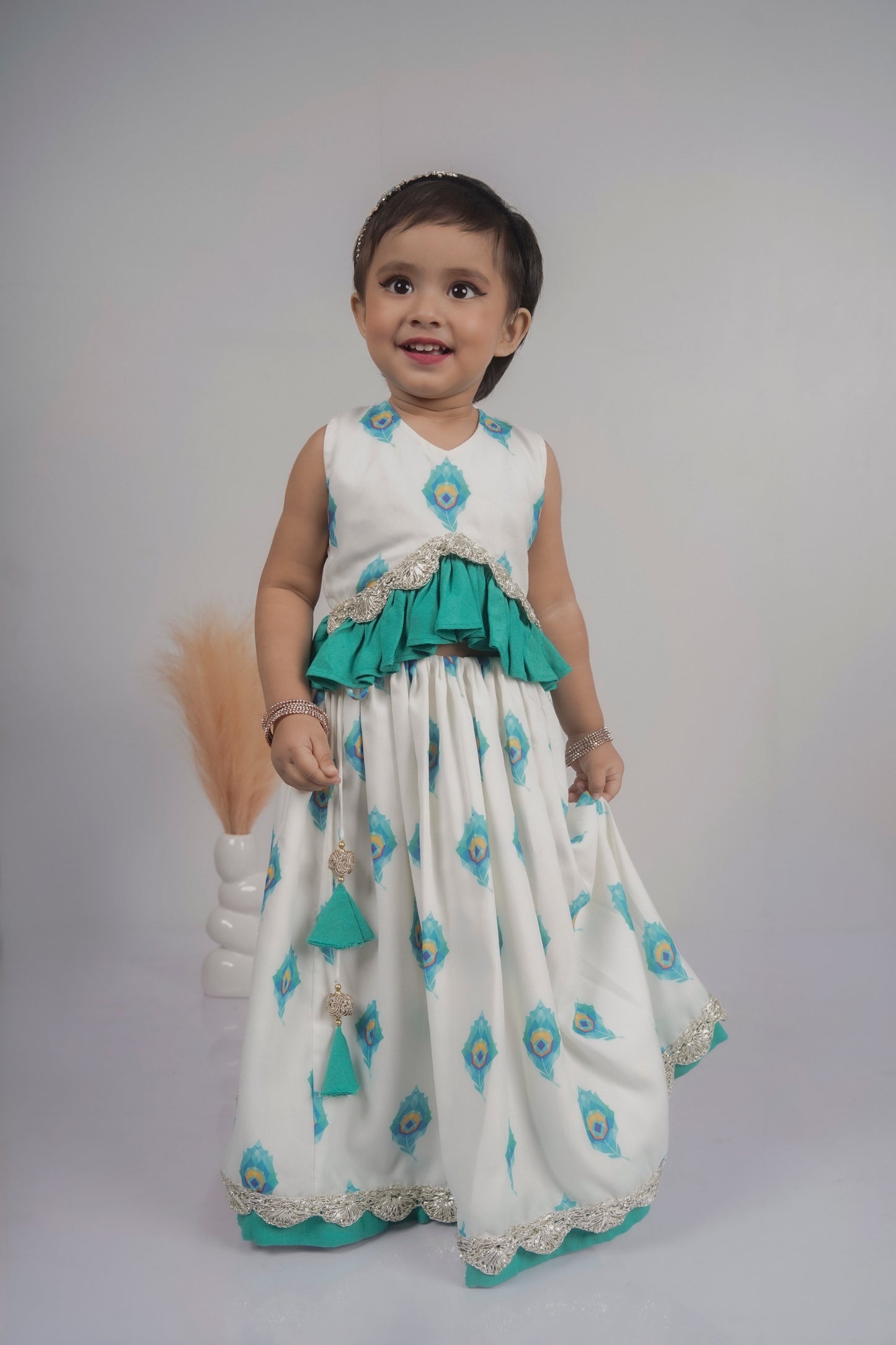 Mayur Mor Pankh Printed Stylish Blouse And Ghagara Set