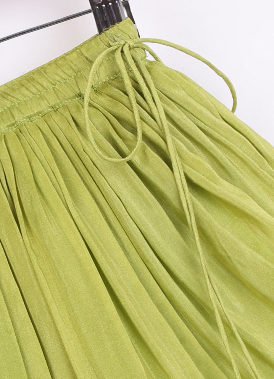 Parrot Green Heavy Zari And Thread Embroidered Blouse With Ghagara Set
