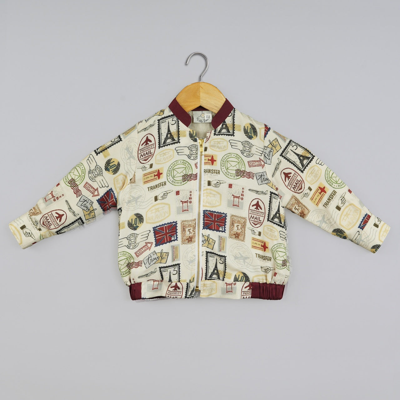 Stamps Printed Bomber Jacket Unisex